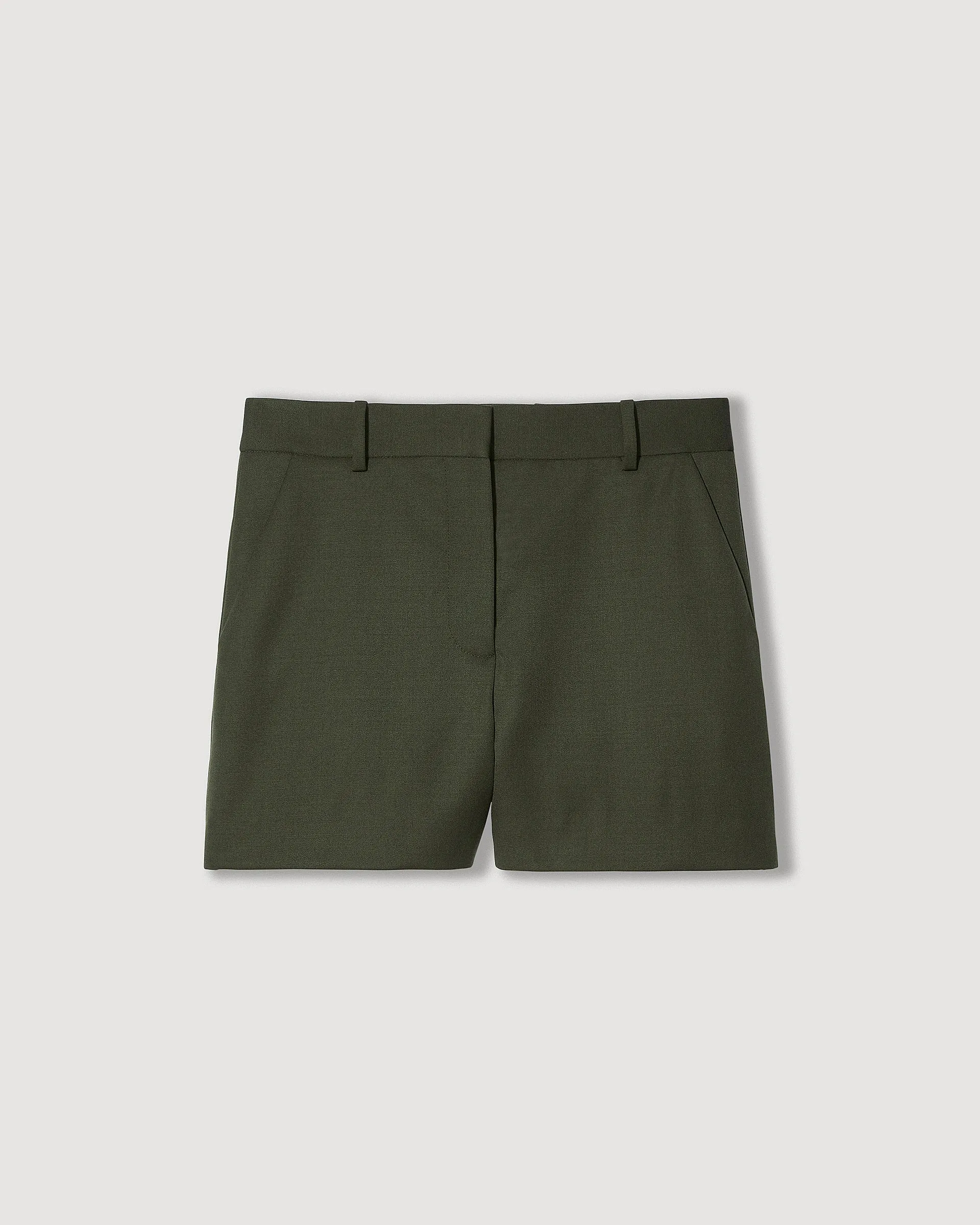 Ava Short in Wool, Pine Green