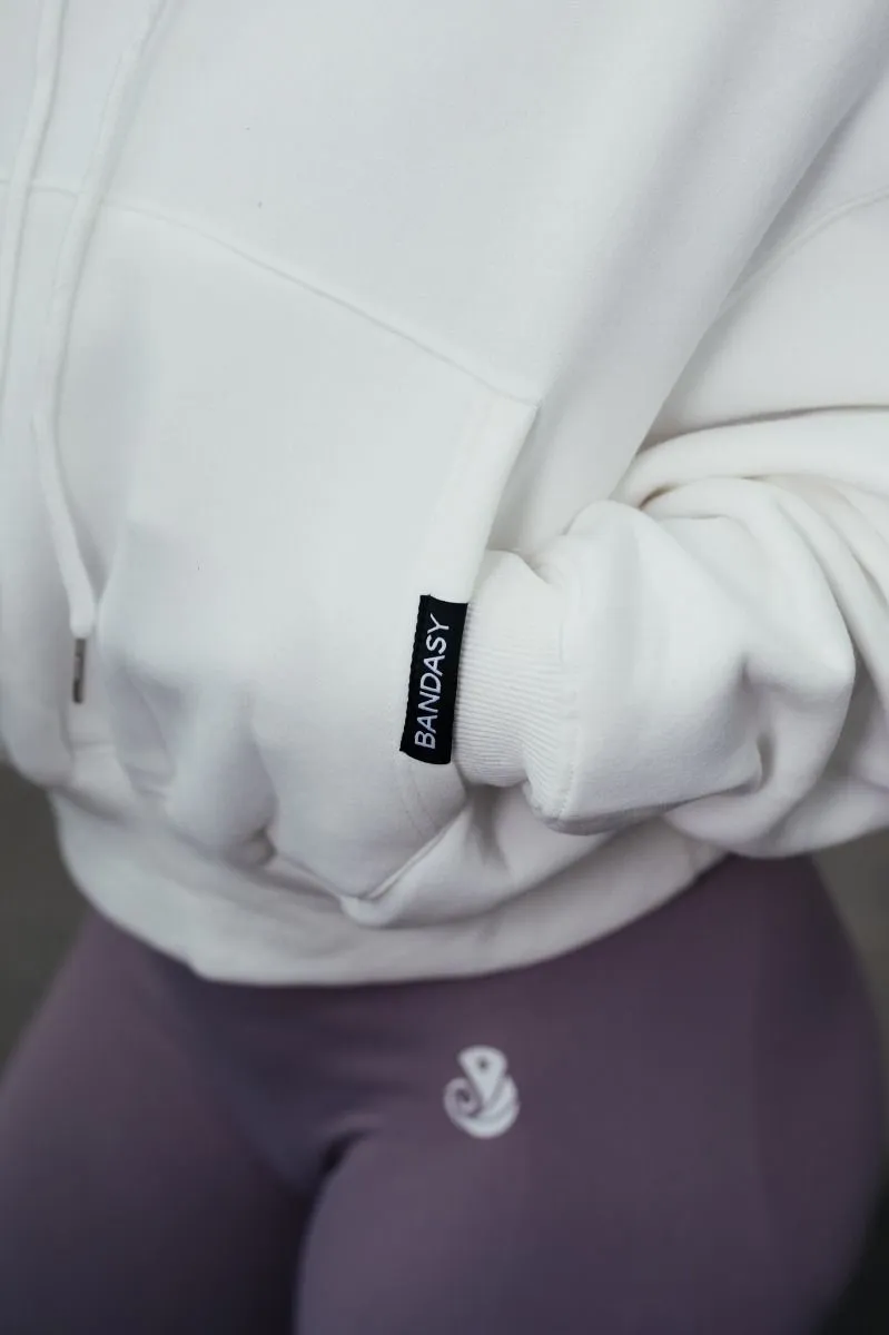 BANDASY CROPPED HOODIE WHITE