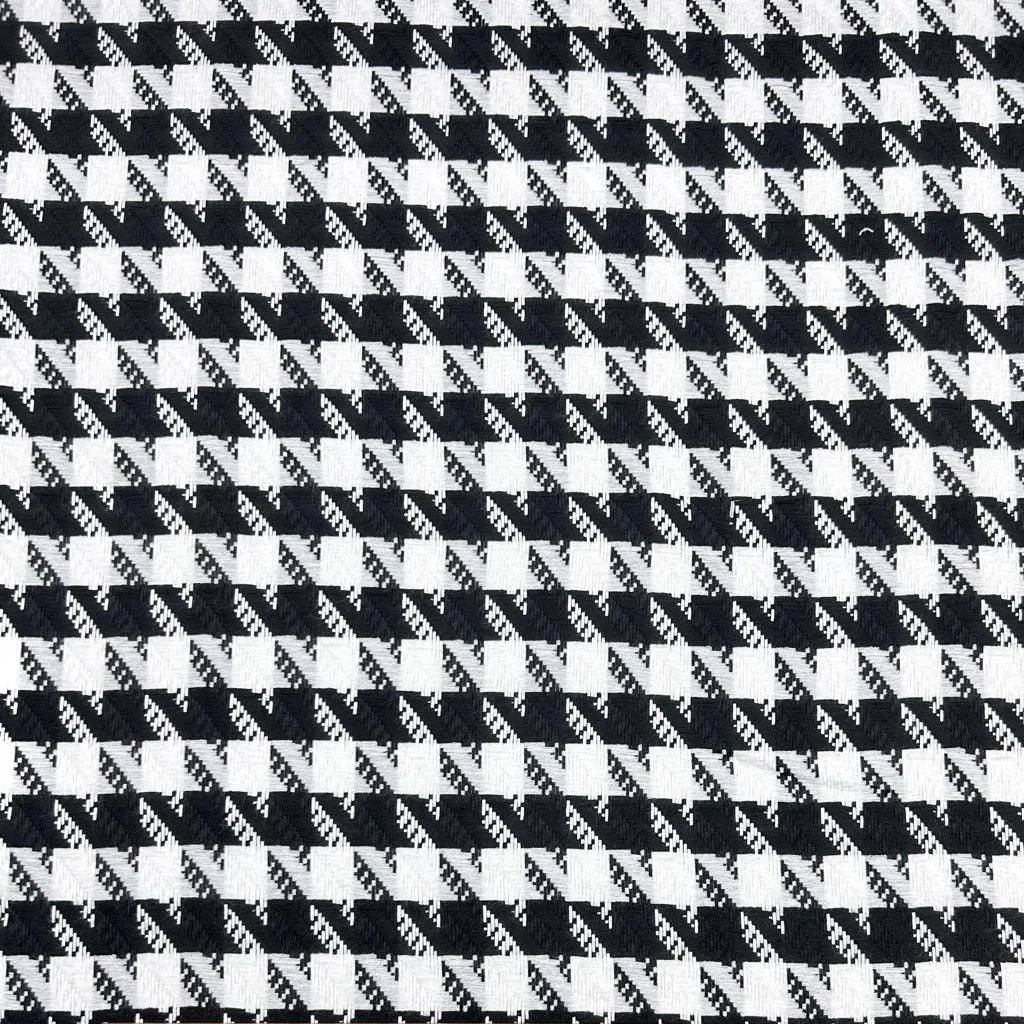 Black and White Dogtooth Loose Weave Fabric