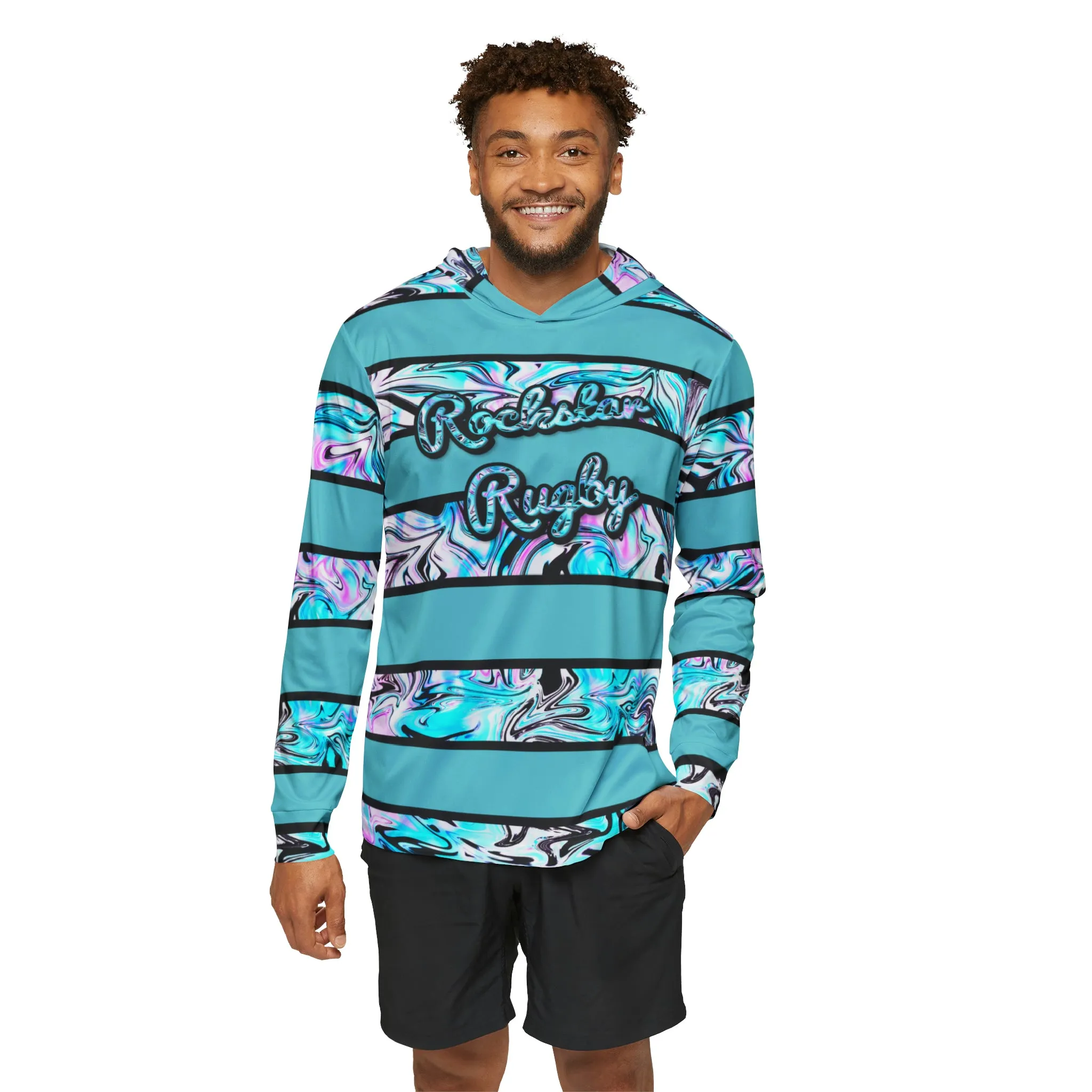 Blueberry Trails With You Stripes Moisture Wicking Hoodie