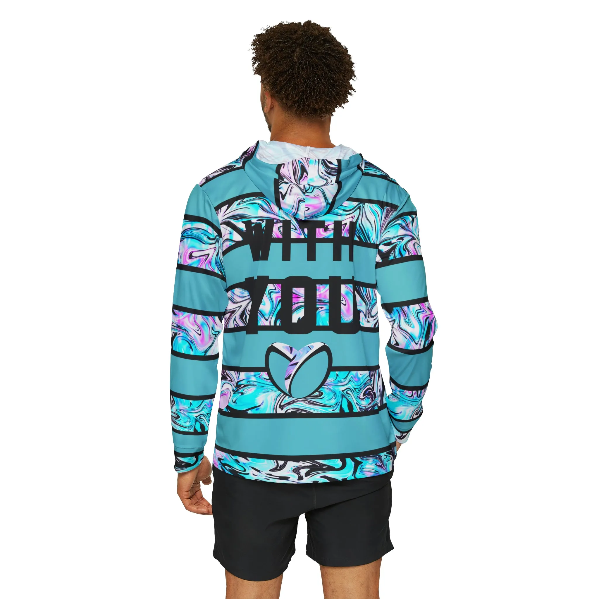 Blueberry Trails With You Stripes Moisture Wicking Hoodie