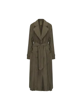 Brown Pleated Trench Coat