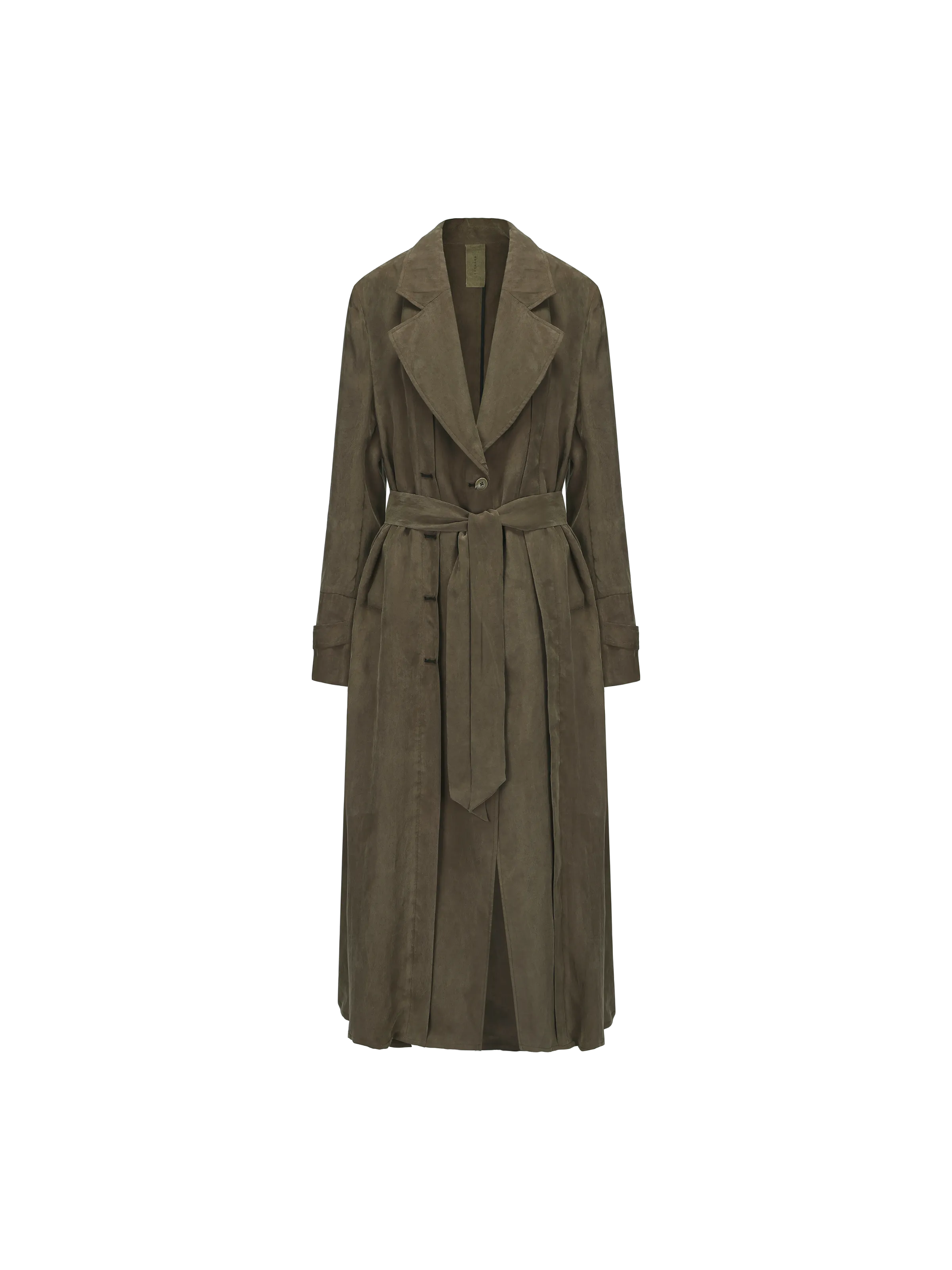 Brown Pleated Trench Coat