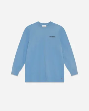 Casual Long Sleeve Tee - Faded Blue