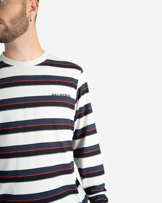 Casual Long Sleeve Tee - Grey Stripe