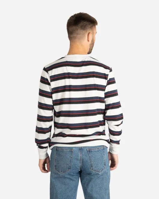 Casual Long Sleeve Tee - Grey Stripe