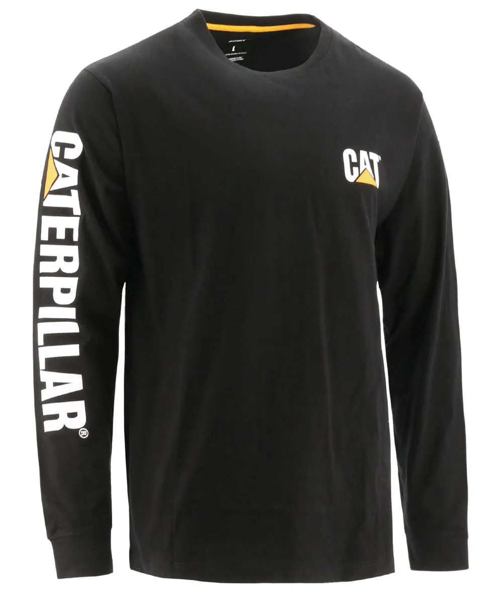 CAT Trademark Banner Long Sleeve T-shirt - Black