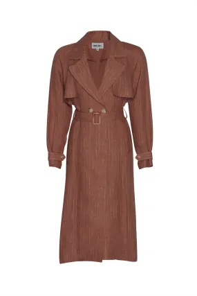 Chianti Trench Coat | Caramel Stripe