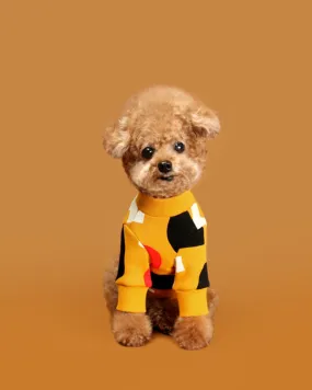 Colorful Design Dog Sweatshirt in Mustard Yellow (FINAL SALE)