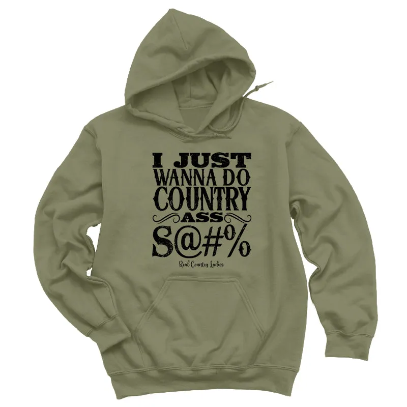 Country Ass Shit Black Print Hoodies & Long Sleeves