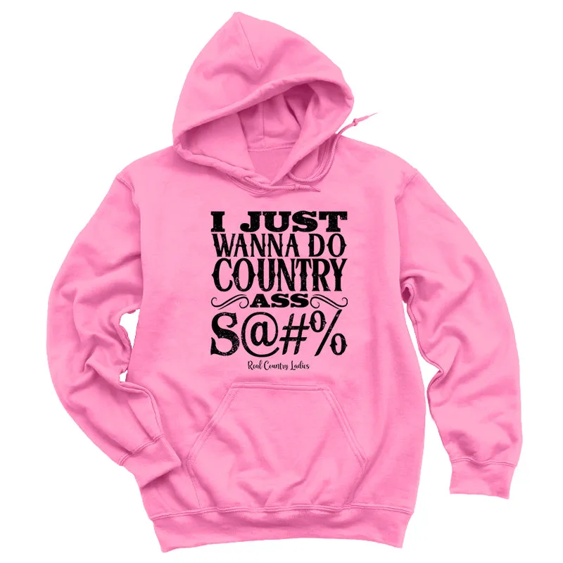 Country Ass Shit Black Print Hoodies & Long Sleeves