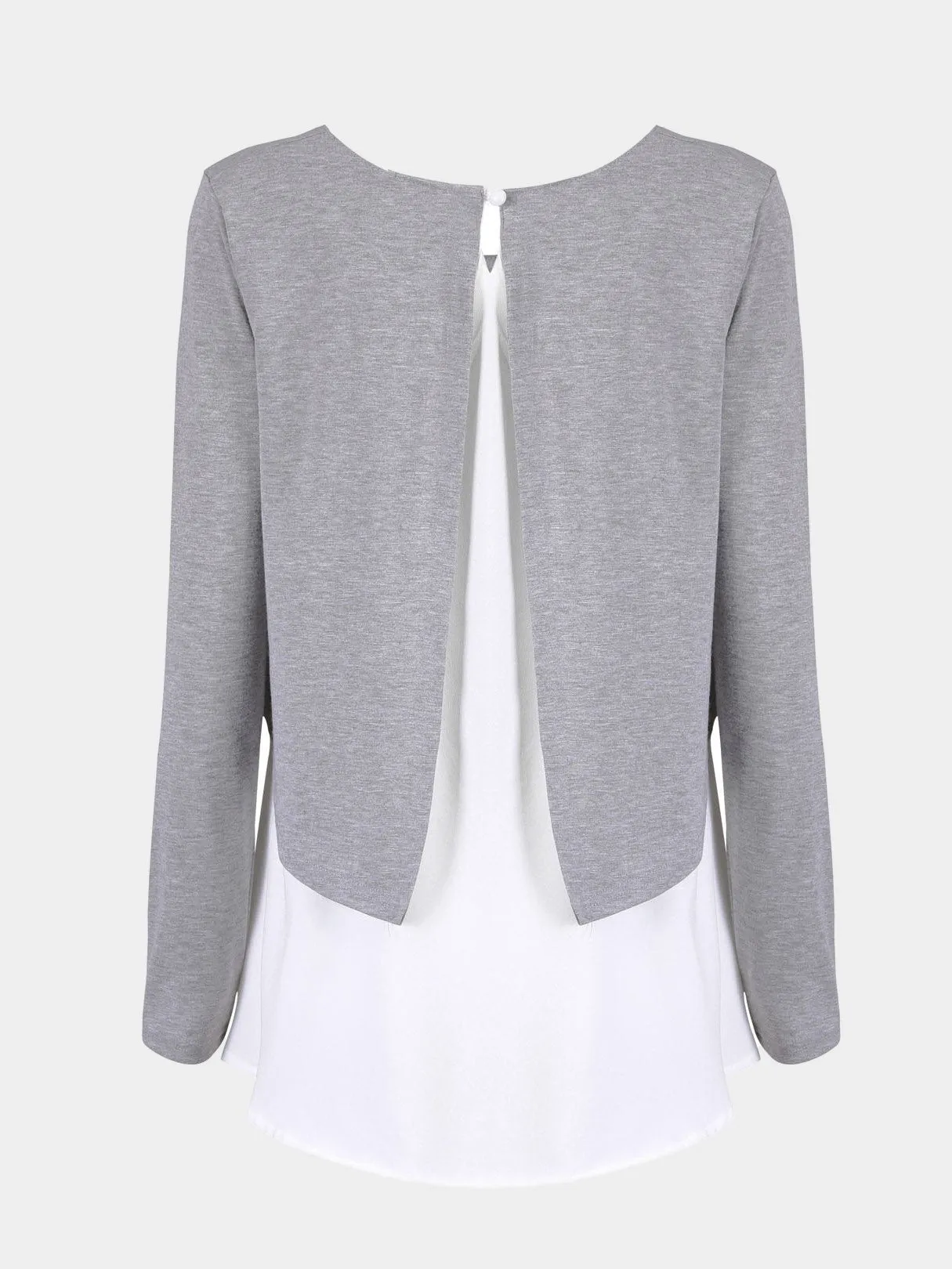 Custom Long Sleeve Grey Pleated Top