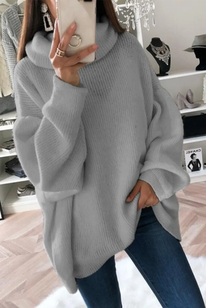 Fashion Solid Patchwork Turtleneck Sweaters(5 Colors)