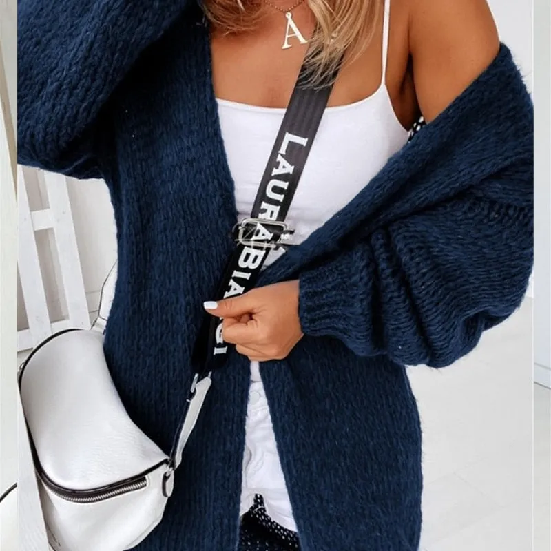 FashionSierra - Women Casual Long Sleeve Long Sweaters Winter Loose Cardigan