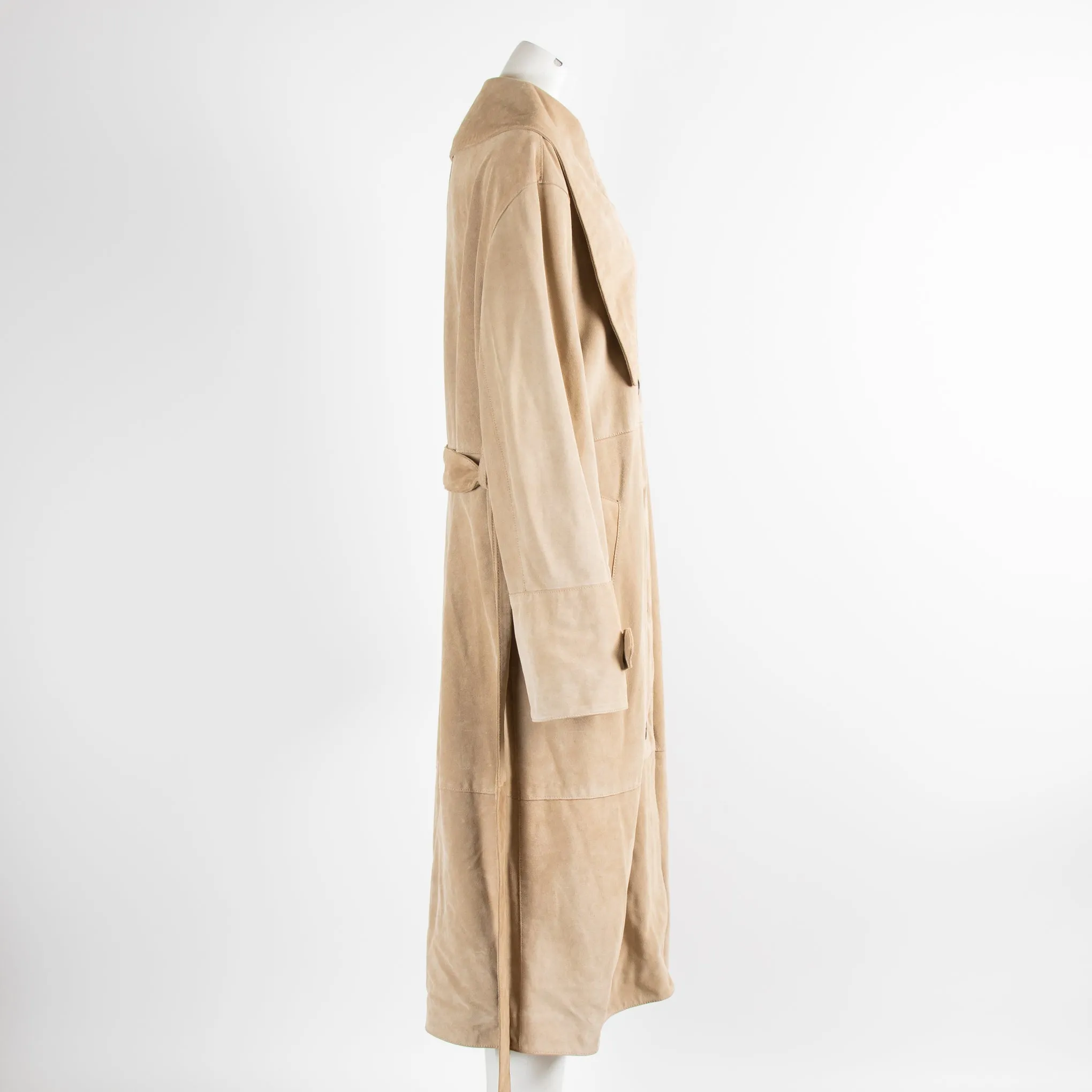 J W Anderson Beige  Slim Collar Suede Trench