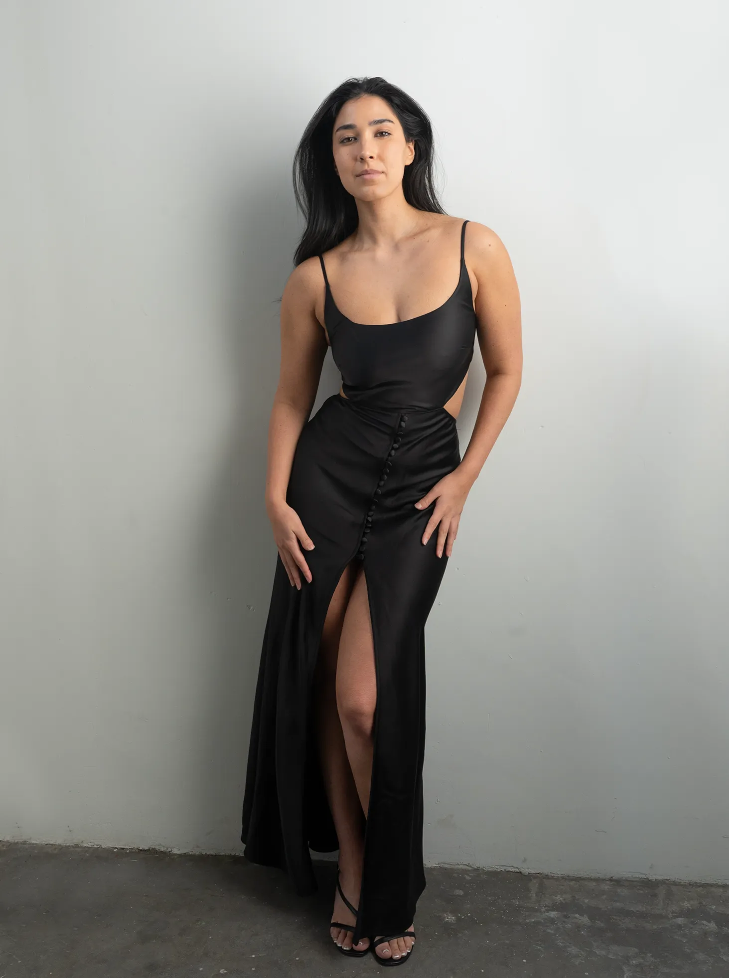 Jasmine Cut Out Maxi Dress- Black