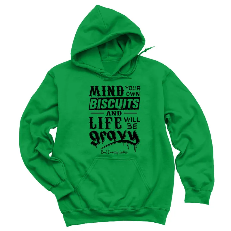 Life Will Be Gravy Black Print Hoodies & Long Sleeves