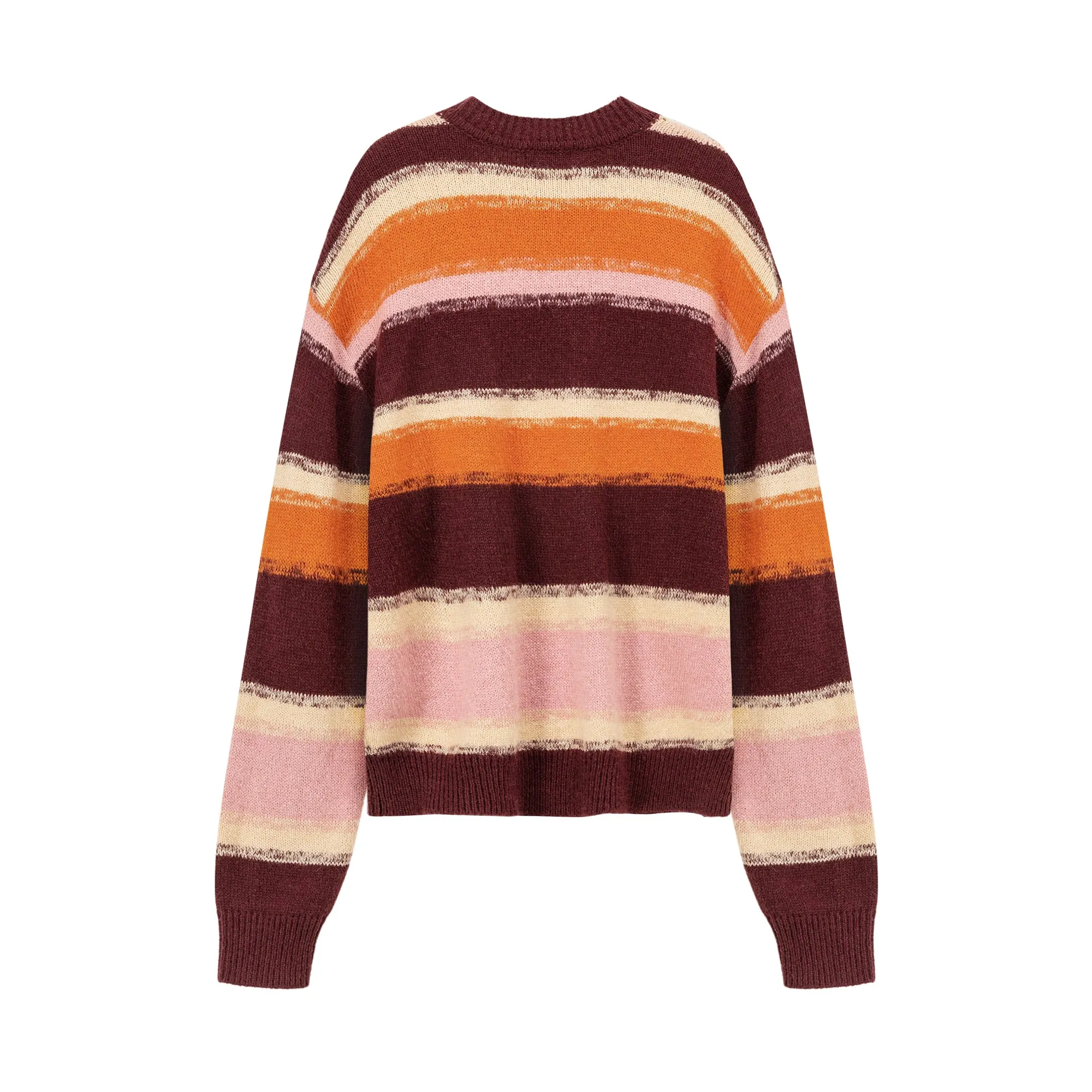 Logo Striped Loose Knit Sweater