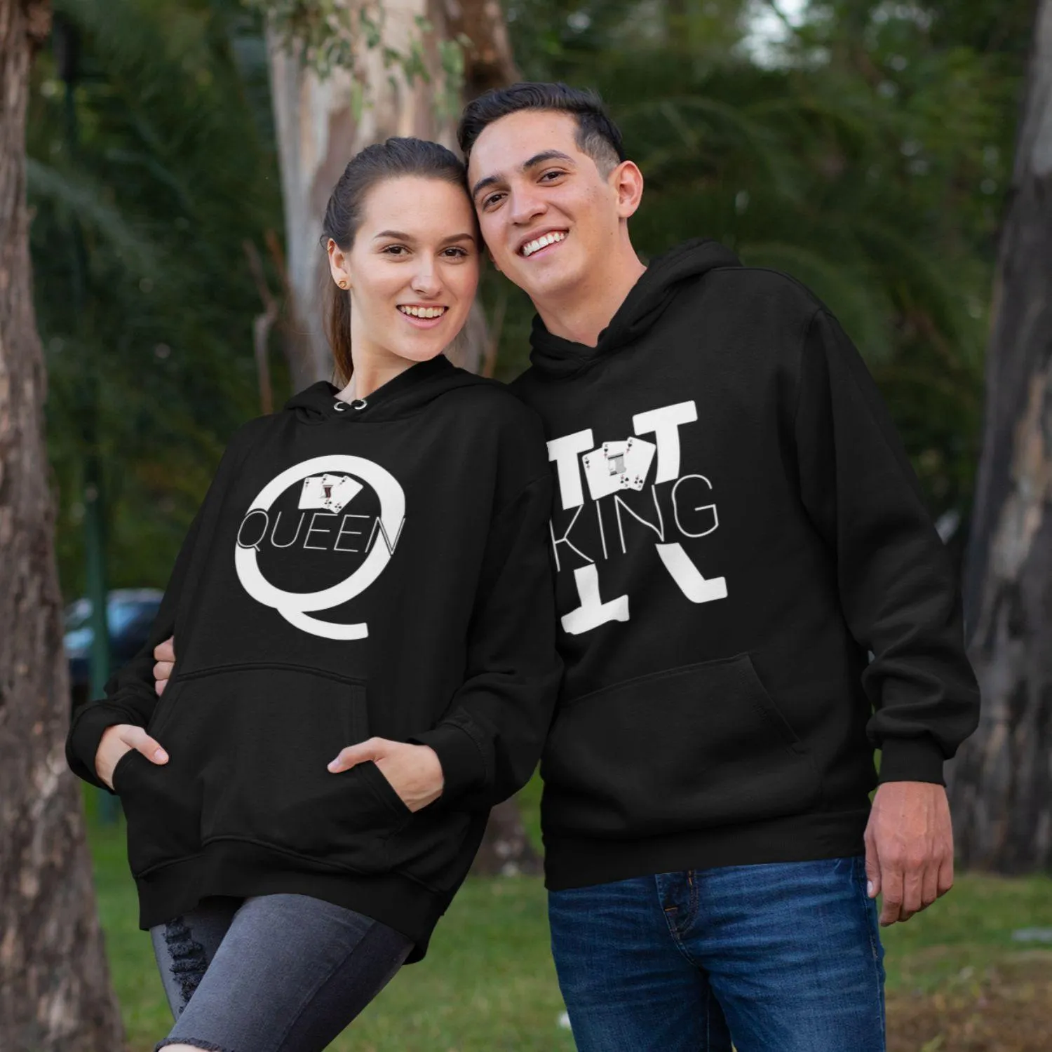 Matching King & Queen Hoodie Set: Comfy Couple Gift for Royal Cuties