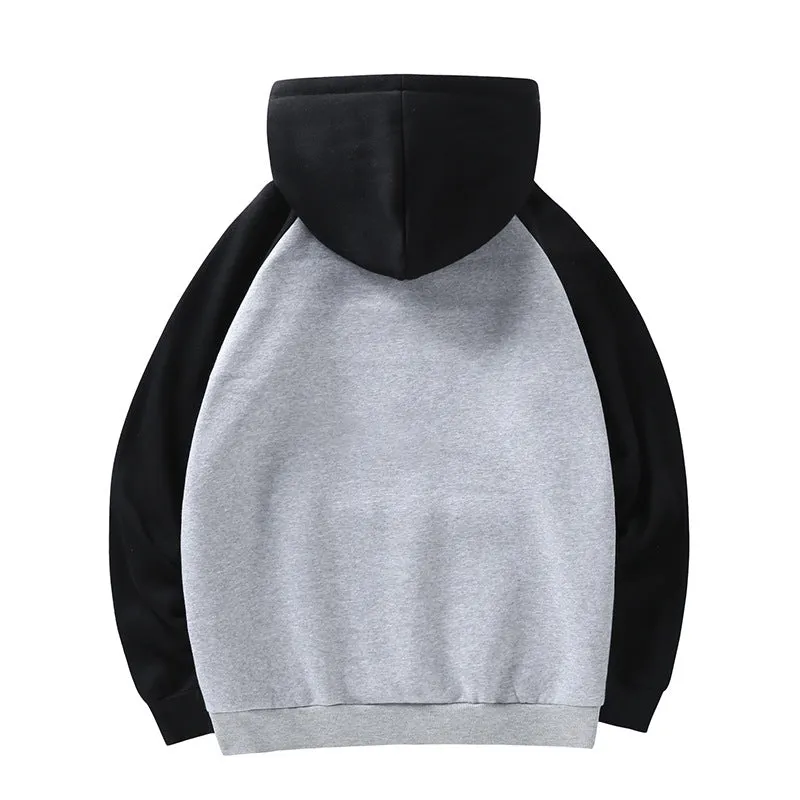 Men Color Block Sports Hooded Sweaters