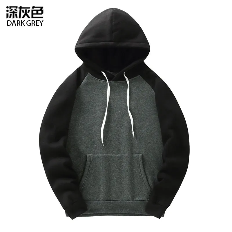 Men Color Block Sports Hooded Sweaters