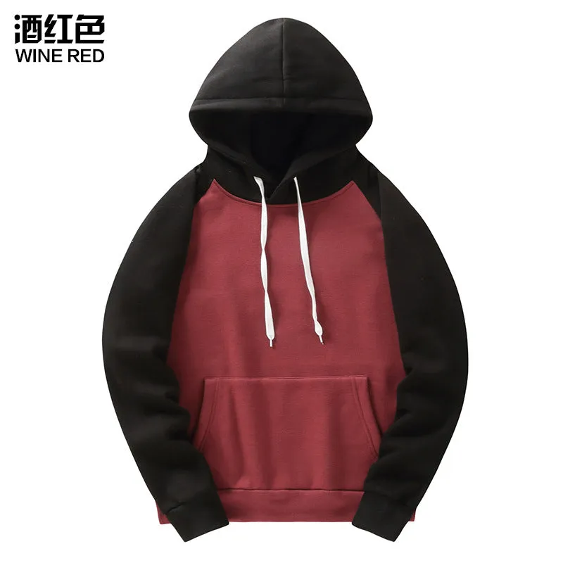 Men Color Block Sports Hooded Sweaters