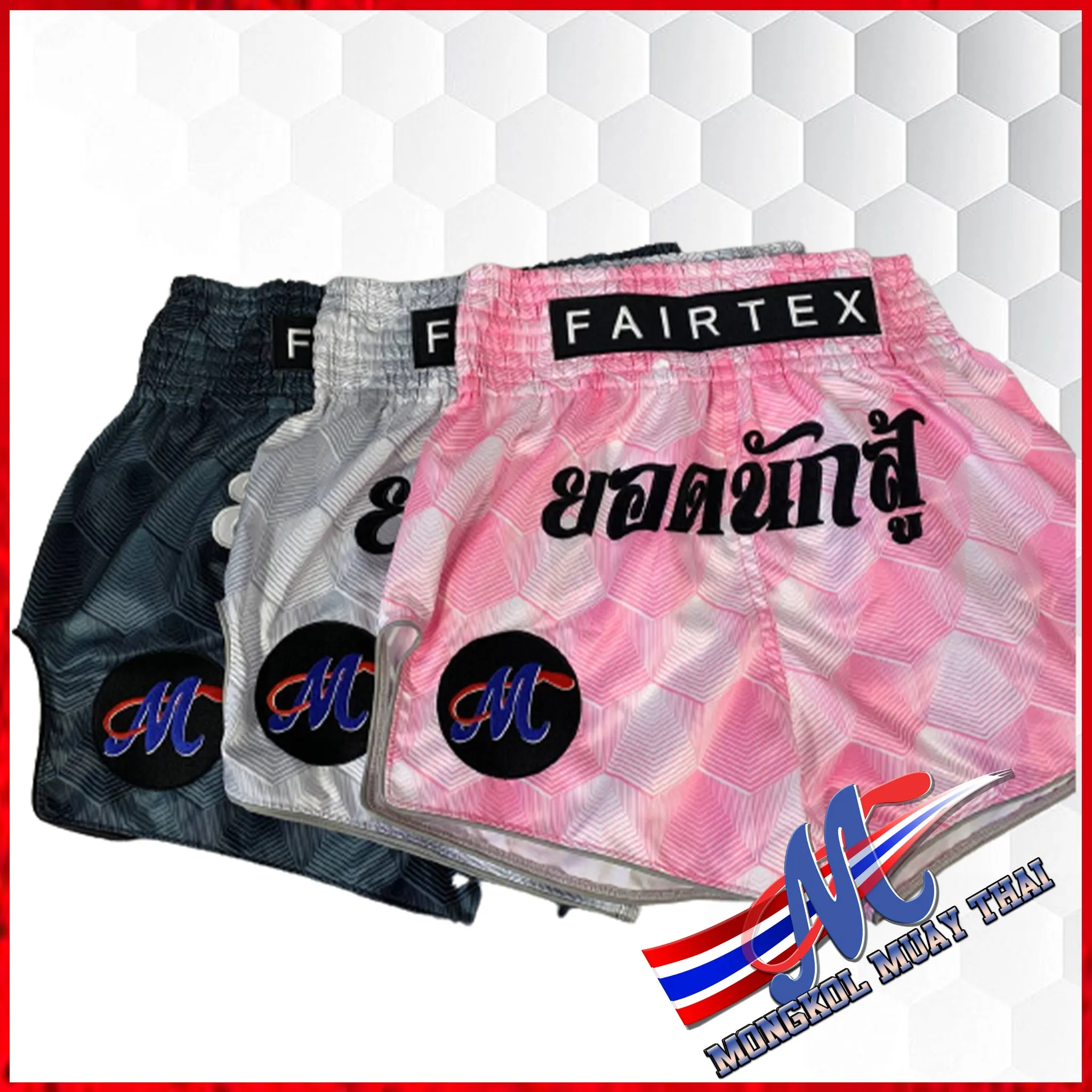 Mongkol Thai shorts Fairtex-Mongkol Logo Yod Nak Sue NEW