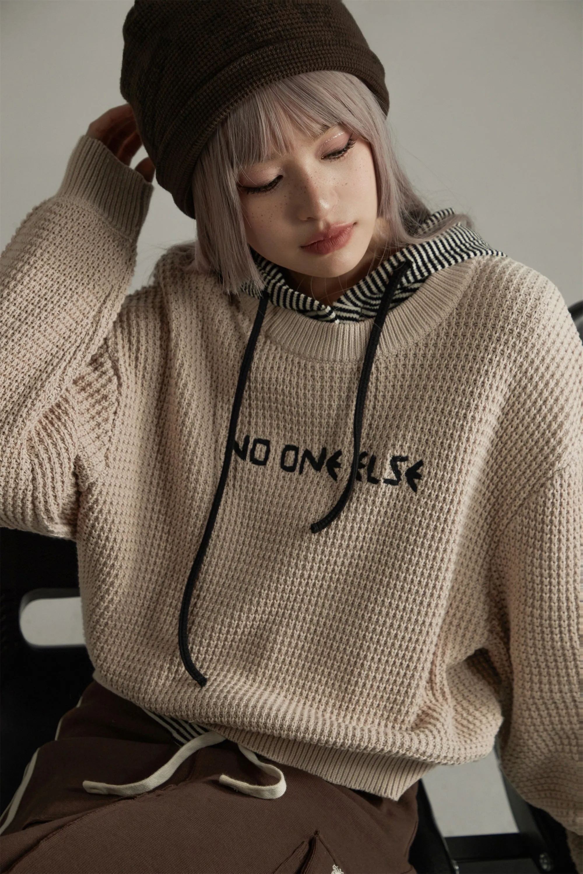 Noe Waffle Loose Fit Knit Sweater