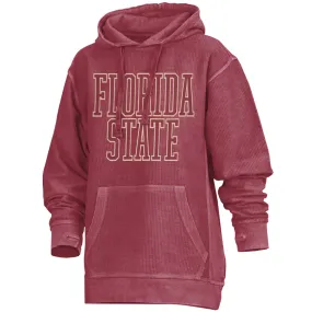 Pressbox Women's Florida State Comfy Cord Hoodie- Garnet