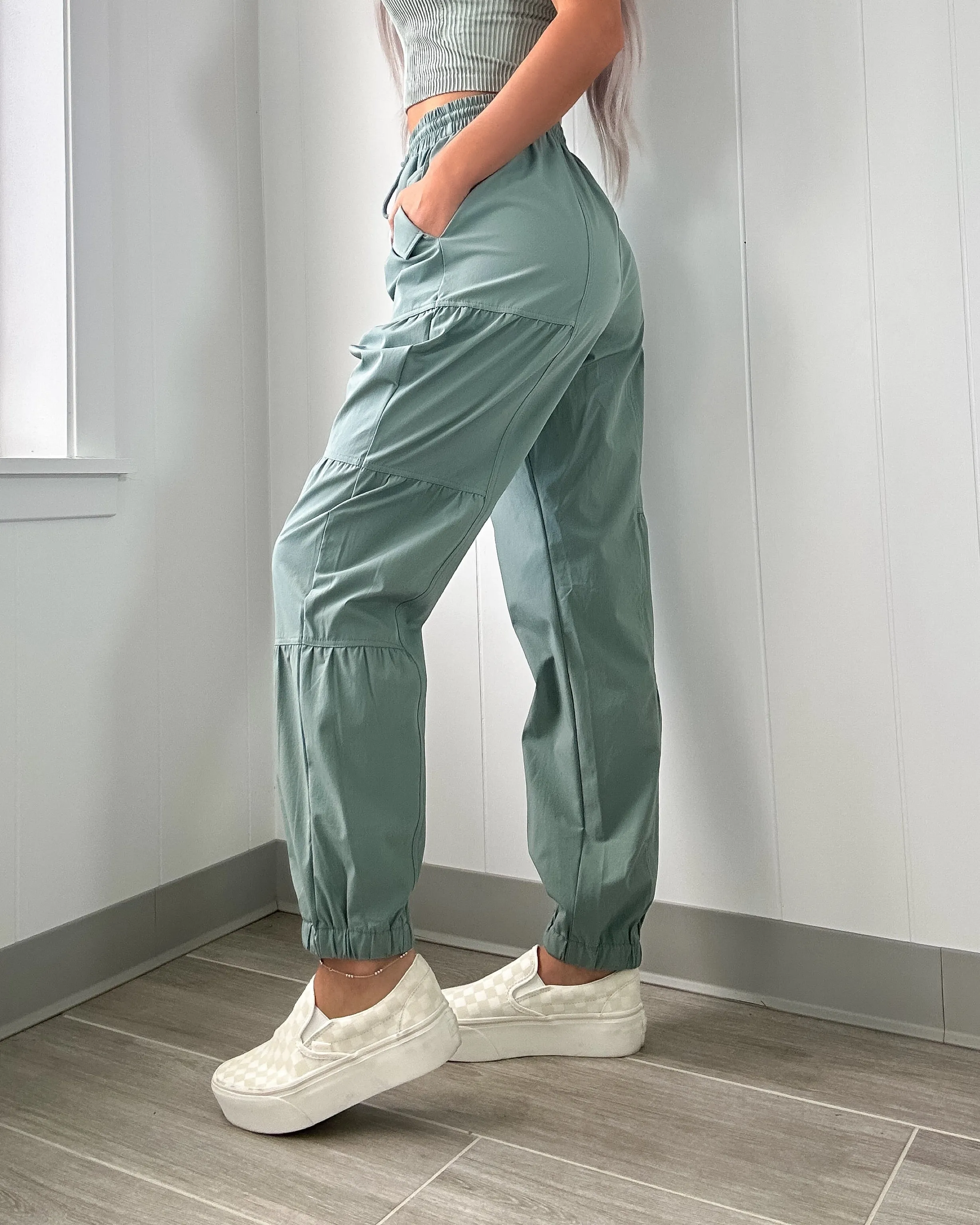 Sammie Cargo Jogger Pants - Sage