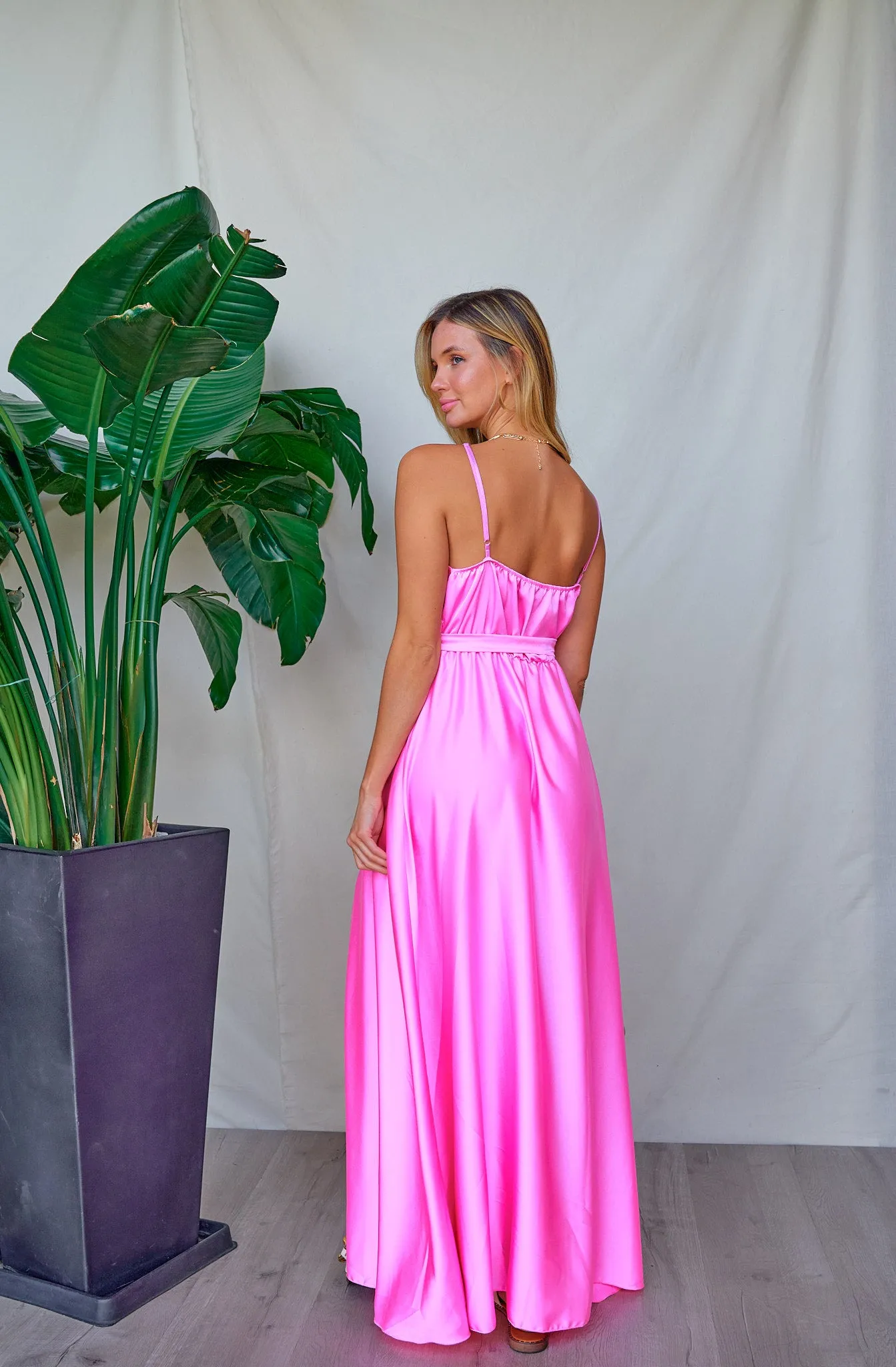 Satin Slit Front Maxi Dress