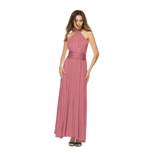 Sexy Formal Backless Convertible Maxi Dress For Multi Way Wrap