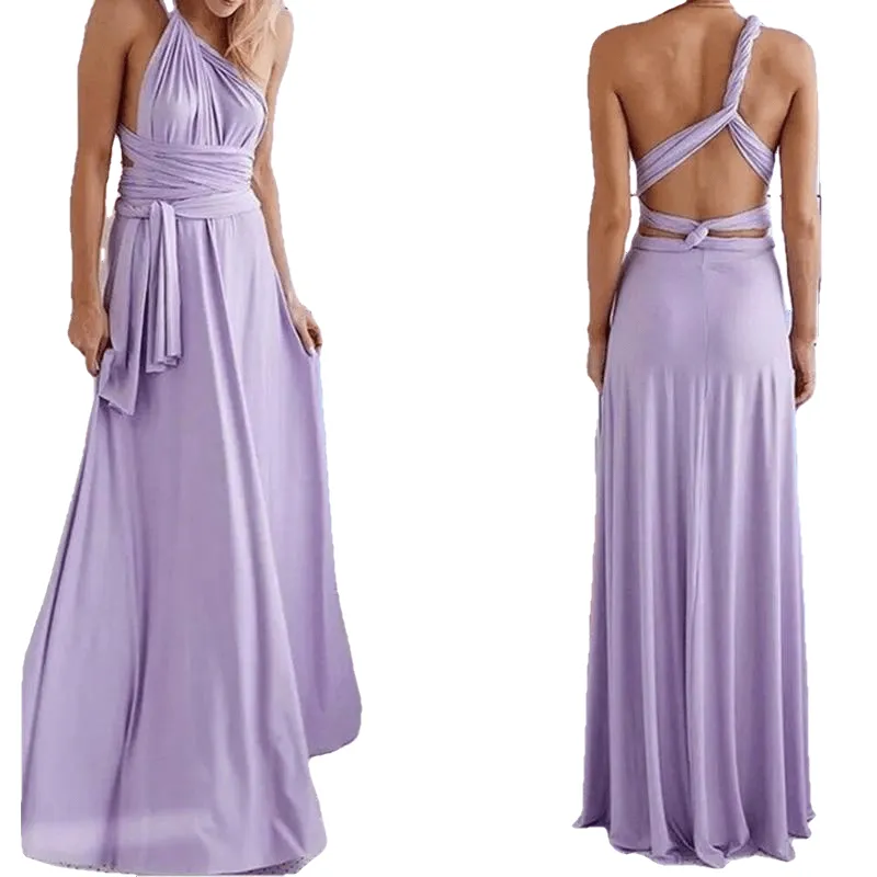 Sexy Formal Backless Convertible Maxi Dress For Multi Way Wrap