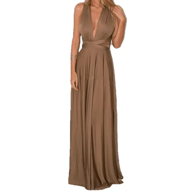 Sexy Formal Backless Convertible Maxi Dress For Multi Way Wrap