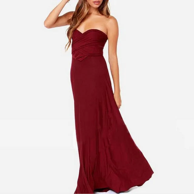 Sexy Formal Backless Convertible Maxi Dress For Multi Way Wrap