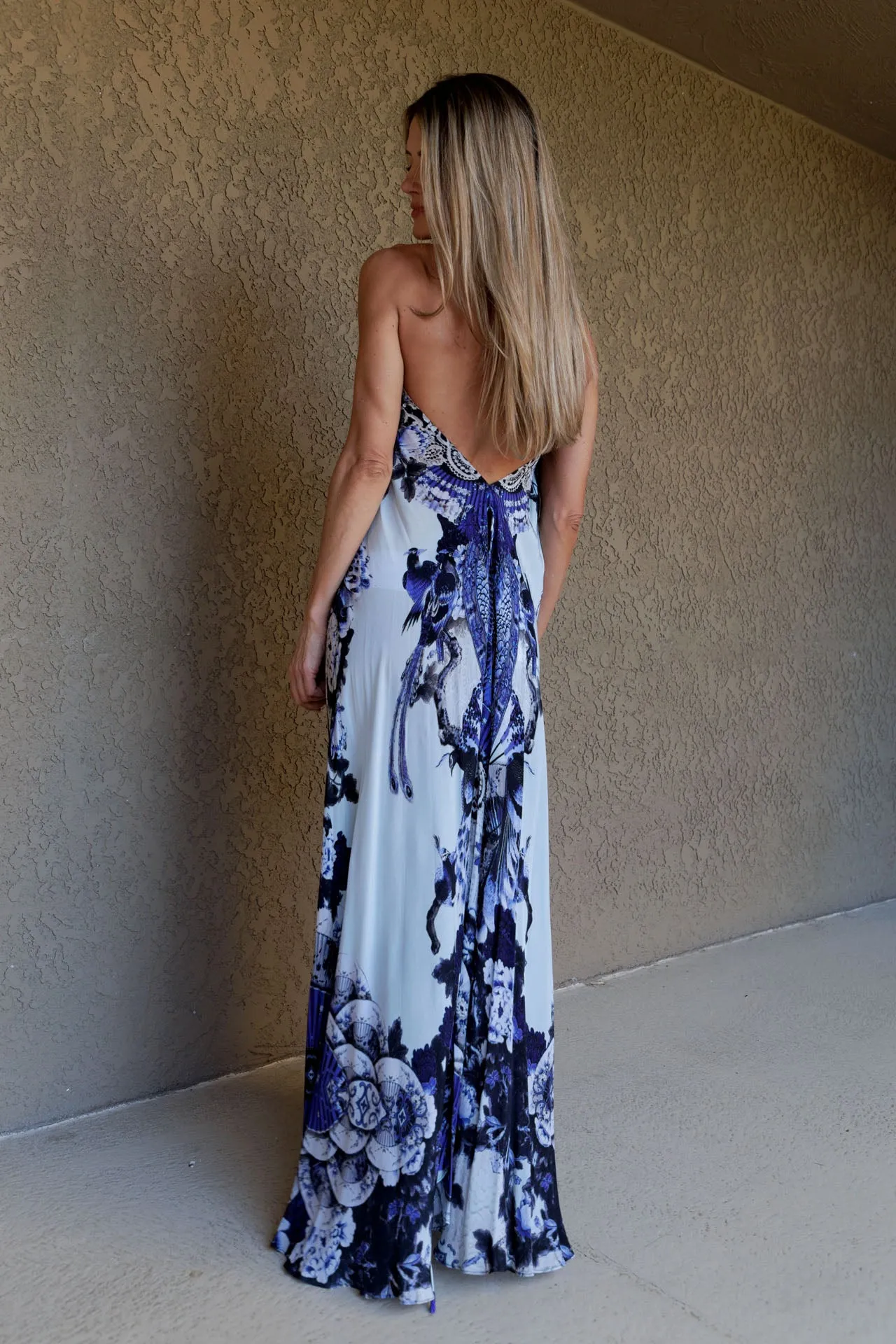 Sky Azure Maxi Prom Dresses