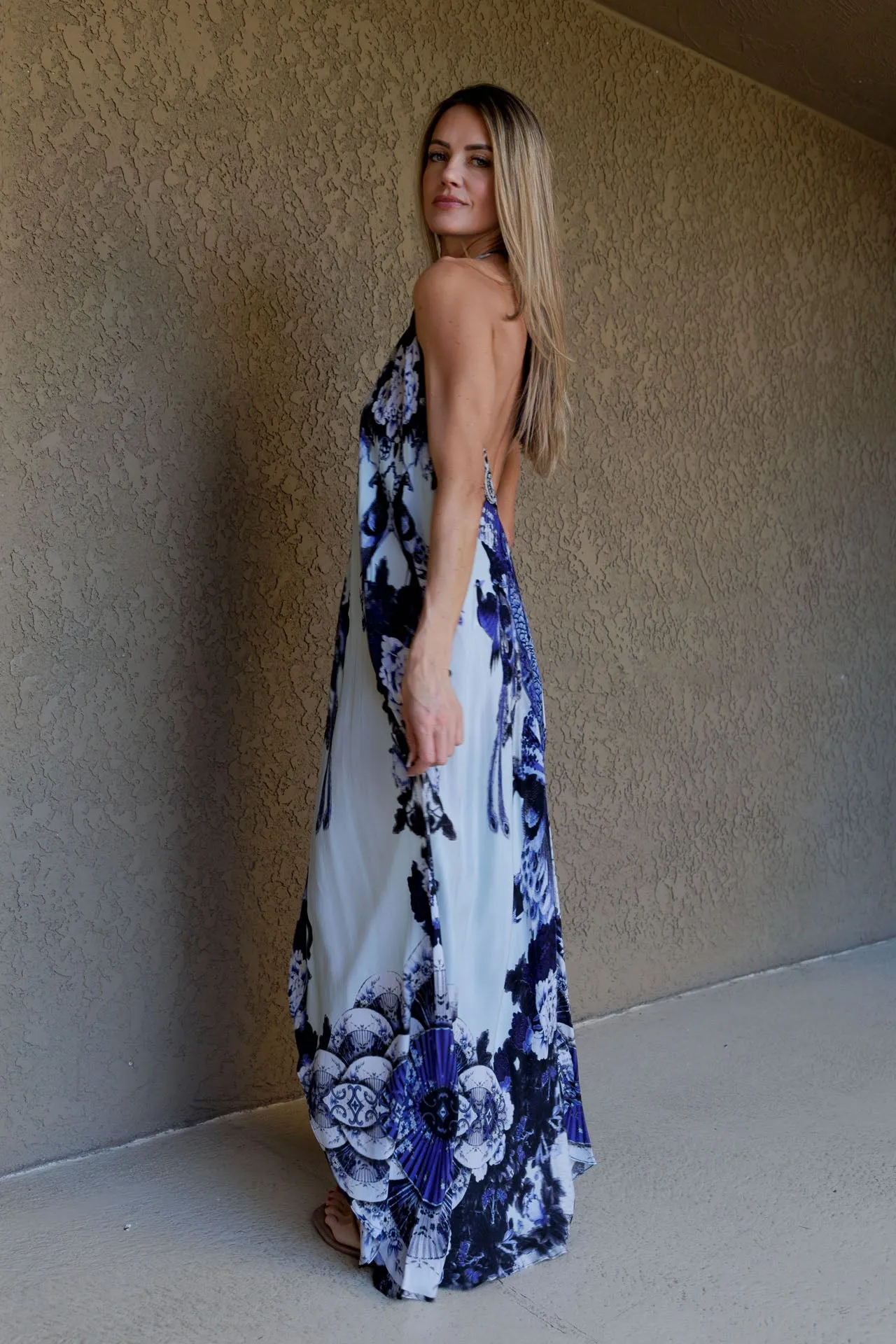 Sky Azure Maxi Prom Dresses