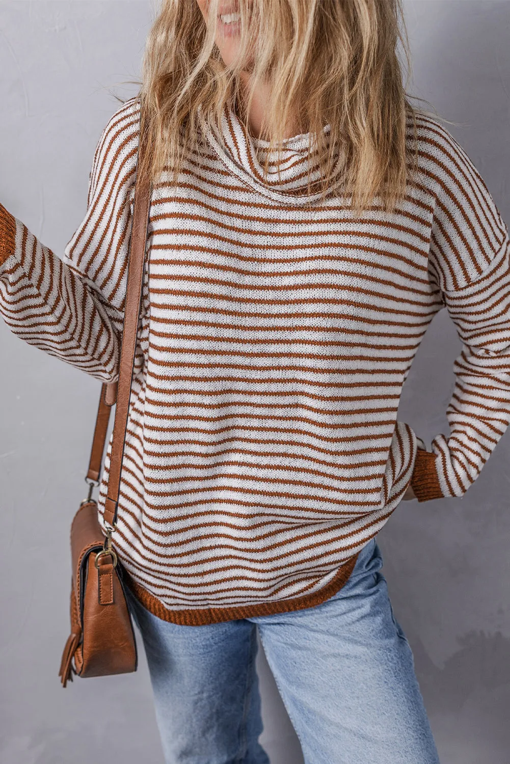 Striped Turtleneck Loose Sweater