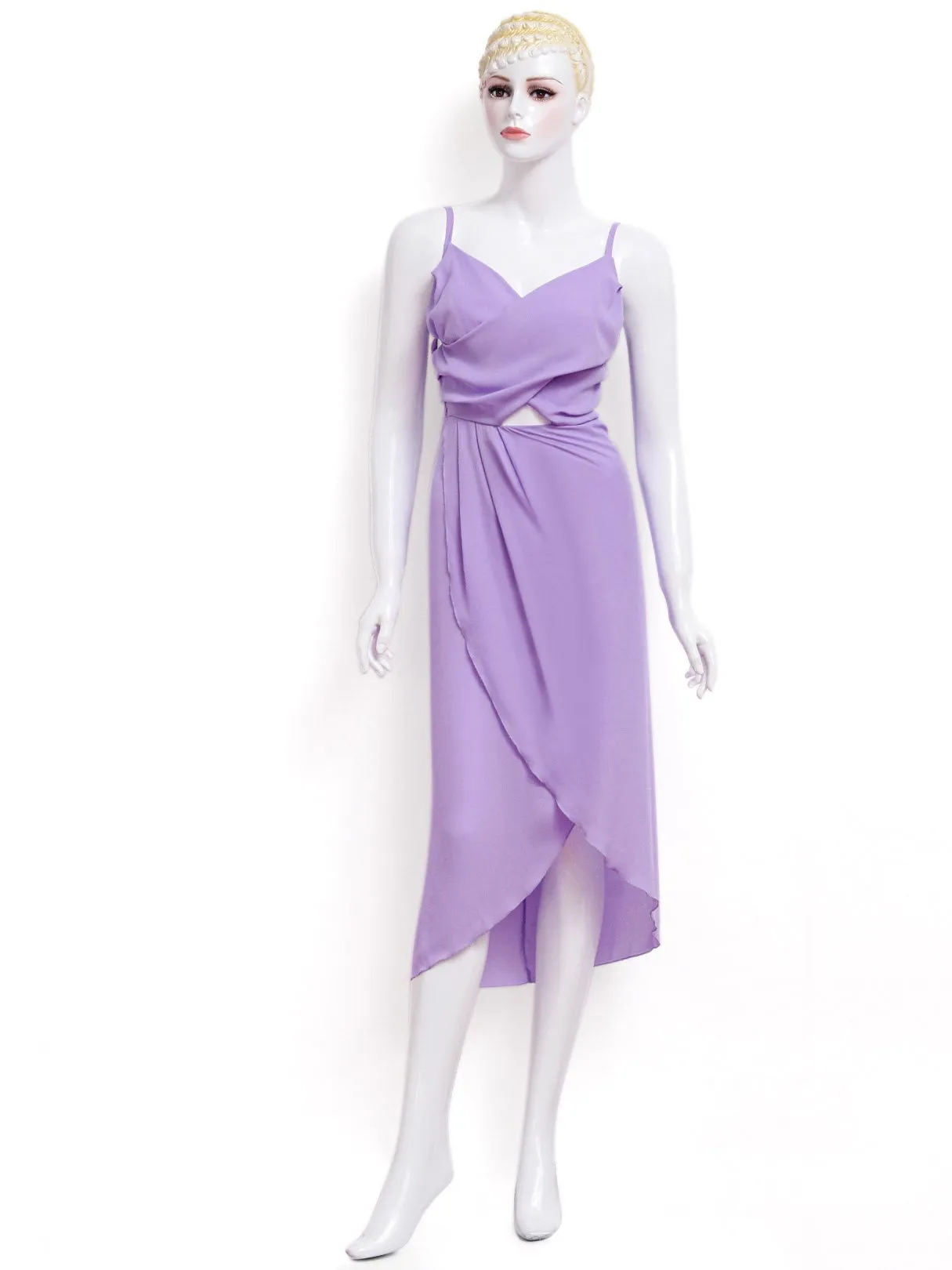 Wholesale Purple Sleeveless Irregular Slit Hem Maxi Dress