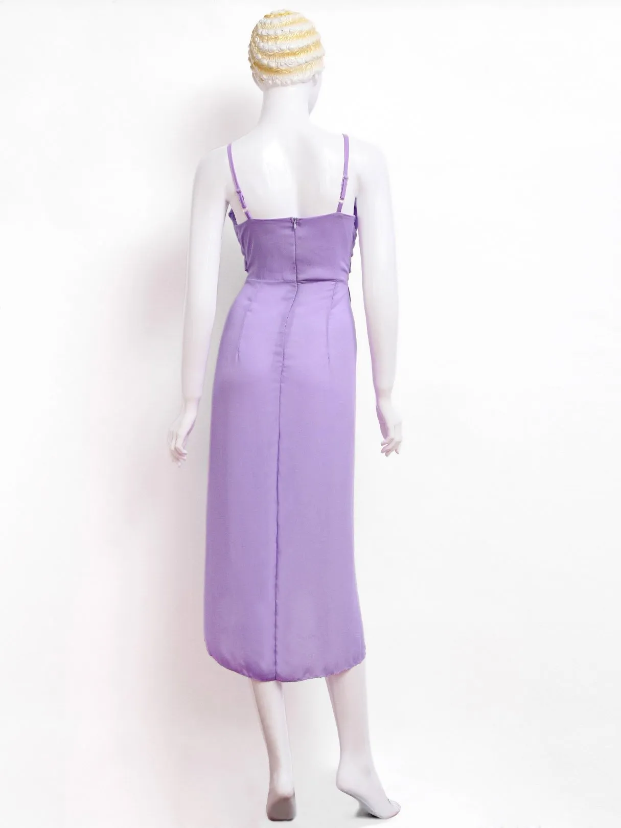 Wholesale Purple Sleeveless Irregular Slit Hem Maxi Dress