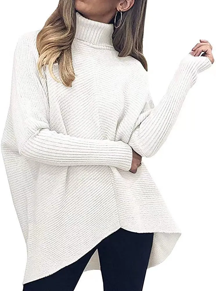 Women's Batwing Sleeve Mid-length Loose Pullover Sweaters