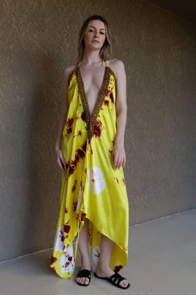 Yellow Tie Dye Maxi Dress